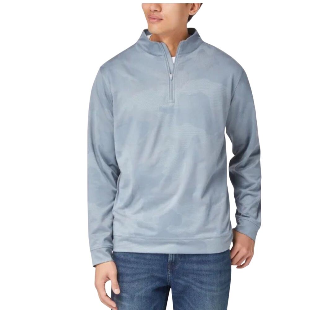 Kirkland Signature Men’s Performance Quarter Zip Grey Classic Sweatshirt XXL